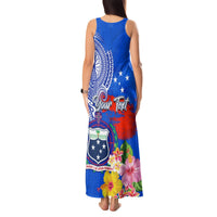 Personalised Samoa Coat Of Arms Tank Maxi Dress Hibiscus Polynesian Tattoo Pattern LT03 - Polynesian Pride