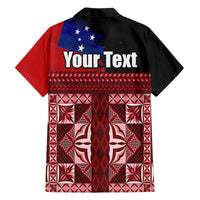 Samoa Flag Day Family Matching Tank Maxi Dress and Hawaiian Shirt Siapo Pattern and Ula Fala LT03 - Polynesian Pride