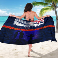 New Zealand and Australia ANZAC Day Sarong Lest We Forget Red Poppy Flowers and Soldier LT03 - Polynesian Pride
