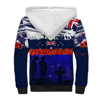 New Zealand and Australia ANZAC Day Sherpa Hoodie Lest We Forget Red Poppy Flowers and Soldier LT03 - Polynesian Pride