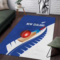 New Zealand Cricket Area Rug Kiwi Birds Haka Dance Blue Fern Sporty Style