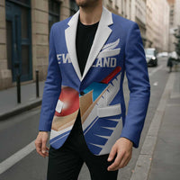Custom New Zealand Cricket Blazer Kiwi Birds Haka Dance Blue Fern Sporty Style