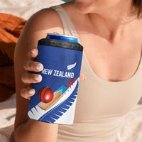 Custom New Zealand Cricket 4 in 1 Can Cooler Tumbler Kiwi Birds Haka Dance Blue Fern Sporty Style
