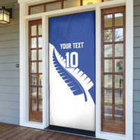 Custom New Zealand Cricket Door Cover Kiwi Birds Haka Dance Blue Fern Sporty Style