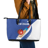 New Zealand Cricket Leather Tote Bag Kiwi Birds Haka Dance Blue Fern Sporty Style