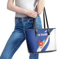 New Zealand Cricket Leather Tote Bag Kiwi Birds Haka Dance Blue Fern Sporty Style