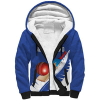 Custom New Zealand Cricket Sherpa Hoodie Kiwi Birds Haka Dance Blue Fern Sporty Style