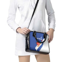 New Zealand Cricket Shoulder Handbag Kiwi Birds Haka Dance Blue Fern Sporty Style