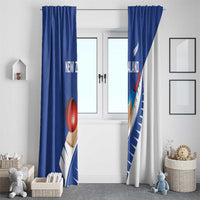 New Zealand Cricket Window Curtain Kiwi Birds Haka Dance Blue Fern Sporty Style