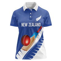 Custom New Zealand Cricket Women Polo Shirt Kiwi Birds Haka Dance Blue Fern Sporty Style