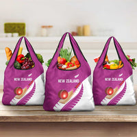 New Zealand Cricket Grocery Bag Kiwi Birds Haka Dance Pink Fern Sporty Style