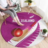 New Zealand Cricket Round Carpet Kiwi Birds Haka Dance Pink Fern Sporty Style