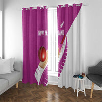 New Zealand Cricket Window Curtain Kiwi Birds Haka Dance Pink Fern Sporty Style