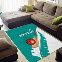 New Zealand Cricket Area Rug Kiwi Birds Haka Dance Turquoise Fern Sporty Style