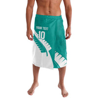 Custom New Zealand Cricket Lavalava Kiwi Birds Haka Dance Turquoise Fern Sporty Style