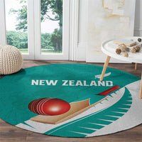 New Zealand Cricket Round Carpet Kiwi Birds Haka Dance Turquoise Fern Sporty Style