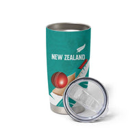Custom New Zealand Cricket Tumbler Cup Kiwi Birds Haka Dance Turquoise Fern Sporty Style
