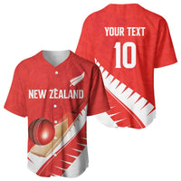 Custom New Zealand Cricket Baseball Jersey Kiwi Birds Haka Dance Red Fern Sporty Style