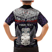 New Zealand Hei Tiki Family Matching Mermaid Dress and Hawaiian Shirt Maori Purple Papua Shell Pattern LT03 - Polynesian Pride