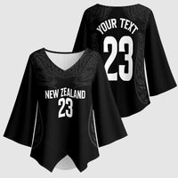 New Zealand Basketball Ta Moko Tribal Custom Kimono Sleeve Blouse LT03 - Polynesian Pride