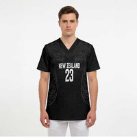New Zealand Basketball Ta Moko Tribal Custom Scrub Top LT03 - Polynesian Pride