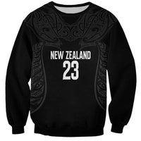 New Zealand Basketball Ta Moko Tribal Custom Sweatshirt LT03 Unisex Black - Polynesian Pride
