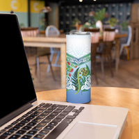 Aotearoa New Zealand Natural Plants Skinny Tumbler Pohutukawa with Silver Ferns Koru Frond Maori Tattoos