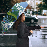 Aotearoa New Zealand Natural Plants Umbrella Pohutukawa with Silver Ferns Koru Frond Maori Tattoos