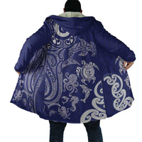New Zealand Sea Animals with Maori Tribal Tattoo Cloak Blue Color LT03 - Polynesian Pride