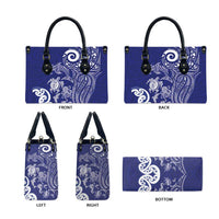 New Zealand Sea Animals with Maori Tribal Tattoo Leather Bag Blue Color LT03 - Polynesian Pride