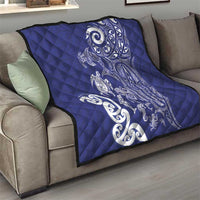 New Zealand Sea Animals with Maori Tribal Tattoo Quilt Blue Color LT03 - Polynesian Pride