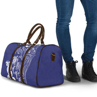 New Zealand Sea Animals with Maori Tribal Tattoo Travel Bag Blue Color