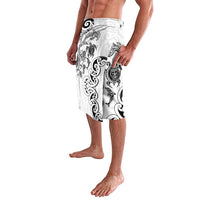 New Zealand Sea Animals with Maori Tribal Tattoo Lavalava White Color LT03 - Polynesian Pride