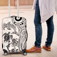 New Zealand Sea Animals with Maori Tribal Tattoo Luggage Cover White Color