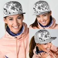 New Zealand Sea Animals with Maori Tribal Tattoo Mesh Trucker Cap White Color LT03 - Polynesian Pride