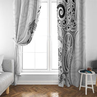 New Zealand Sea Animals with Maori Tribal Tattoo Window Curtain White Color LT03 - Polynesian Pride