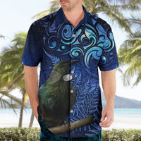 New Zealand Tui Bird Matariki Hawaiian Shirt Maori New Year with Galaxy Fern