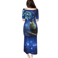 New Zealand Tui Bird Matariki Puletasi Maori New Year with Galaxy Fern LT03 - Polynesian Pride