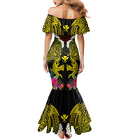Hawaii Kanaka Maoli Mermaid Dress Double Shark and Hibiscus Flowers LT03 - Polynesian Pride