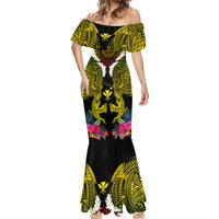 Hawaii Kanaka Maoli Mermaid Dress Double Shark and Hibiscus Flowers LT03 - Polynesian Pride