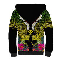 Hawaii Kanaka Maoli Sherpa Hoodie Double Shark and Hibiscus Flowers LT03 - Polynesian Pride