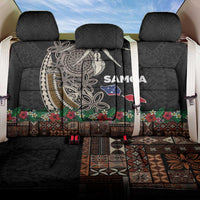 Samoa Siapo Polynesian Art Back Car Seat Cover Tropical Flowers and Tatau Pattern Brown