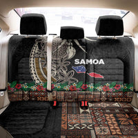 Samoa Siapo Polynesian Art Back Car Seat Cover Tropical Flowers and Tatau Pattern Brown