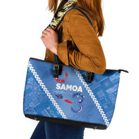 Samoa Independence Day Leather Tote Bag Anniversary 63th-Siapo Art