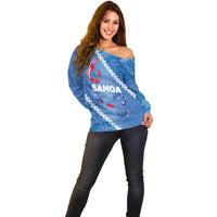 Samoa Independence Day Off Shoulder Sweater Anniversary 63th-Siapo Art