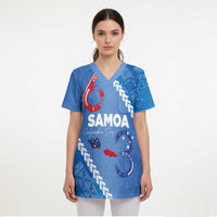 Samoa Independence Day Scrub Top Anniversary 63th-Siapo Art - Polynesian Pride