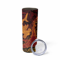 Hawaiian Volcano and Shark Skinny Tumbler Polynesian and Hibiscus Pattern Lava Color LT03 - Polynesian Pride
