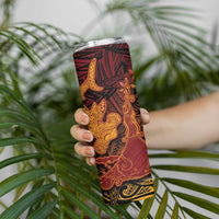 Hawaiian Volcano and Shark Skinny Tumbler Polynesian and Hibiscus Pattern Lava Color LT03 - Polynesian Pride