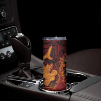Hawaiian Volcano and Shark Skinny Tumbler Polynesian and Hibiscus Pattern Lava Color LT03 - Polynesian Pride