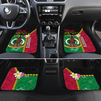 Vanuatu Nakamal and Plumeria Flowers Car Mats Polynesian Pattern